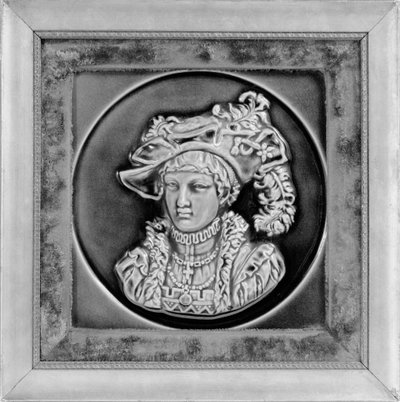 Piastrella, dalla American Encaustic Tile Company, Ltd., prodotta a Zanesville, 1885 da American School
